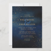 Golden Galaxy Wedding Invitation Kaart (Voorkant)
