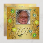 Golden Garden 101e uitnodiging van de partij Birth (Voorkant / Achterkant)