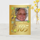 Golden Garden 105e photo Carte d'anniversaire (Fleur jaune)