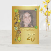 Golden Garden 25e photo Carte d'anniversaire (Fleur jaune)