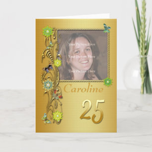 Golden Garden 25e photo Carte d'anniversaire