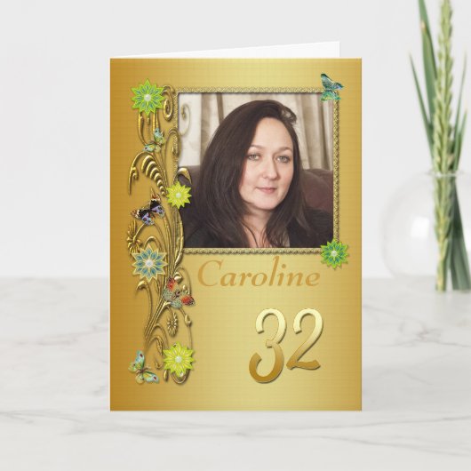 Golden Garden 32e carte d'anniversaire photo (Devant)