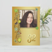 Golden Garden 32e uitnodiging van de Birthday (Staand voorkant)