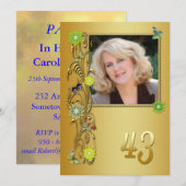 Golden Garden 43e verjaardag uitnodiging (Voorkant / Achterkant)