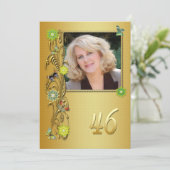 Golden Garden 46e verjaardag uitnodiging (Staand voorkant)