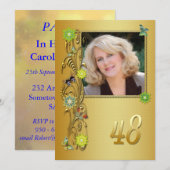 Golden Garden 48e verjaardag uitnodiging (Voorkant / Achterkant)