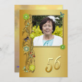 Golden Garden 56ste verjaardag uitnodiging (Voorkant / Achterkant)