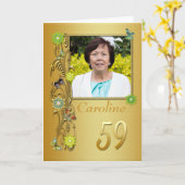 Golden Garden 59th Photo Carte Anniversaire (Fleur jaune)