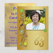 Golden Garden 63e invitation à la fête d'anniversa (Devant / Derrière)