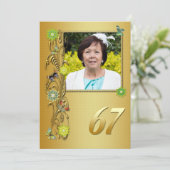 Golden Garden 67e verjaardag uitnodiging (Staand voorkant)