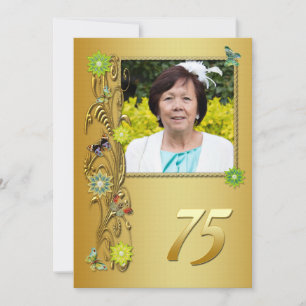 Golden Garden 75e verjaardag feestuitnodiging Kaart
