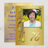 Golden Garden 76e invitation de fête d'anniversair (Devant / Derrière)