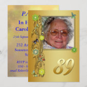 Golden Garden 89e invitation de fête d'anniversair (Devant / Derrière)