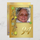 Golden Garden 94e verjaardag uitnodiging (Voorkant / Achterkant)