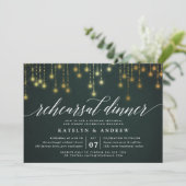 Golden Garland Rehearsal Dinner Invitation Kaart (Staand voorkant)