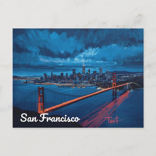 Golden Gate at Twilight – San Francisco Briefkaart (Voorkant)