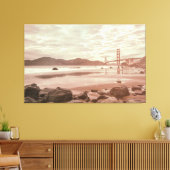 Golden Gate bij Marshall Beach Canvas Afdruk (Insitu (Woonkamer))