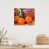Golden Gate Brand oranje-krattenlabel uit de jaren Poster (Keuken)
