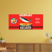 Golden Gate Brand Salmon Label- Seattle, WA Canvas Afdruk (Insitu (Woonkamer))