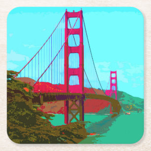 Golden_Gate_Bridge_2015_0422 Vierkante Kartonnen Onderzetter