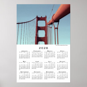 Golden Gate Bridge 2026 Kalender Poster