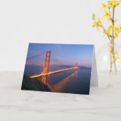 Golden gate bridge à la carte de voeux de coucher (Fleur jaune)