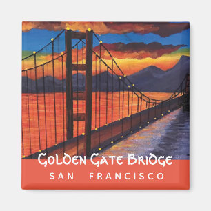 Golden Gate Bridge Acrylverf Magneet
