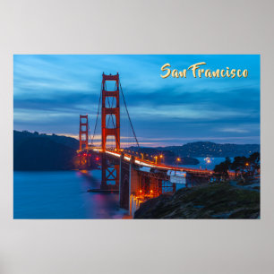 Golden Gate Bridge bij Twilight Poster