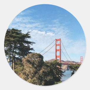Golden Gate Bridge, Californië CA Ronde Sticker
