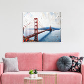 Golden Gate Bridge Canvas Muurkunst Afdruk (Insitu (Woonkamer))