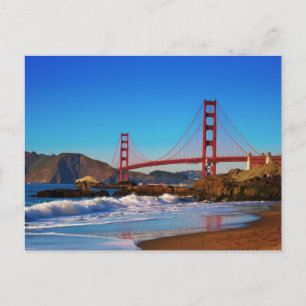 Golden Gate Bridge close-up vanaf Baker Beach Briefkaart