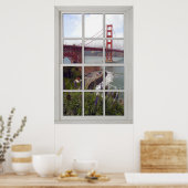 Golden Gate Bridge Faux - Fake White Window Poster (Keuken)