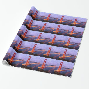 Golden Gate Bridge — gemengde media schilderen Cadeaupapier