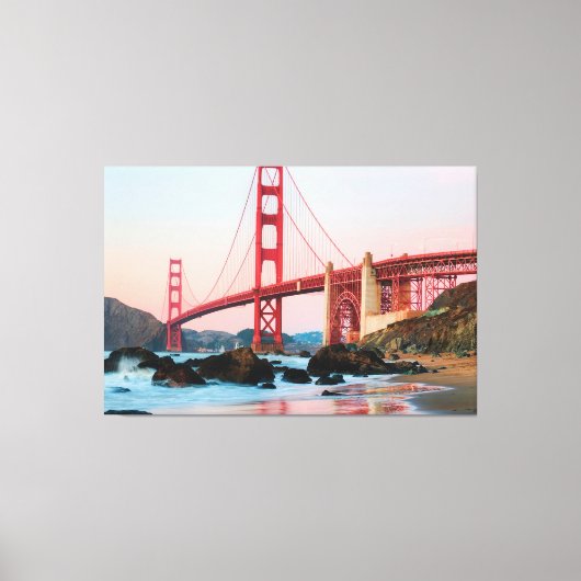 Golden gate bridge gooit kussen canvas afdruk (Voorkant)