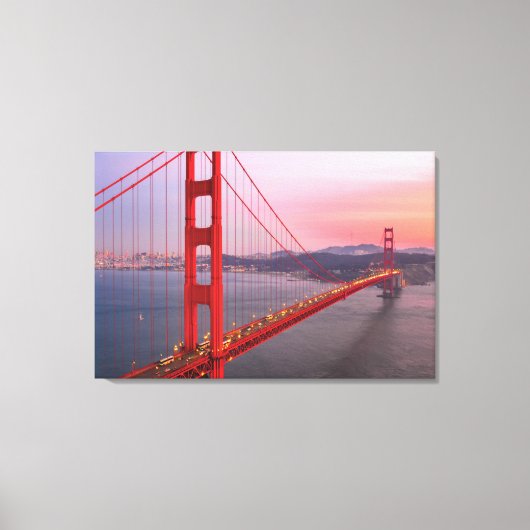 Golden gate bridge gooit kussen canvas afdruk (Voorkant)