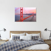 Golden gate bridge gooit kussen canvas afdruk (Insitu (Slaapkamer))