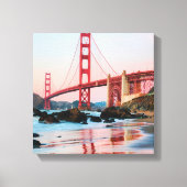 Golden gate bridge gooit kussen canvas afdruk (Voorkant)