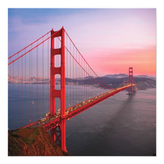 Golden gate bridge gooit kussen foto afdruk (Voorkant)