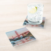 Golden gate bridge gooit kussen glazen onderzetter (Schuin)