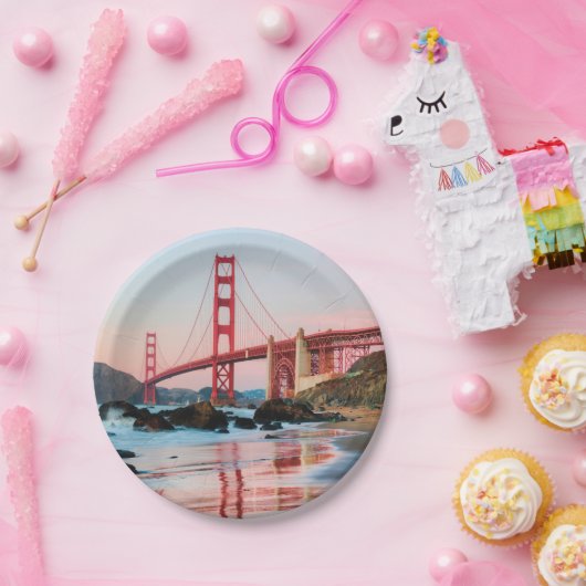 Golden gate bridge gooit kussen papieren bordje (Feest)