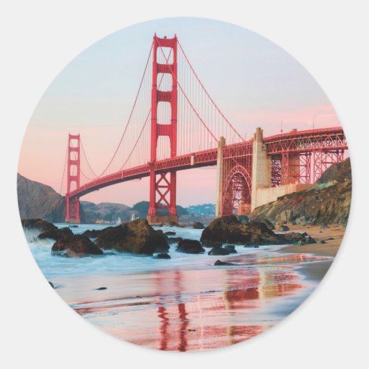 Golden gate bridge gooit kussen ronde sticker (Voorkant)