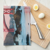 Golden gate bridge gooit kussen theedoek (Quarter Fold)