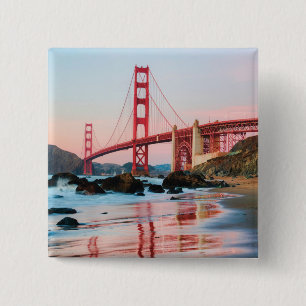 Golden gate bridge gooit kussen vierkante button 5,1 cm