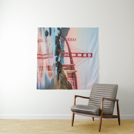 Golden gate bridge gooit kussen wandkleed (In Situ (horizontaal))