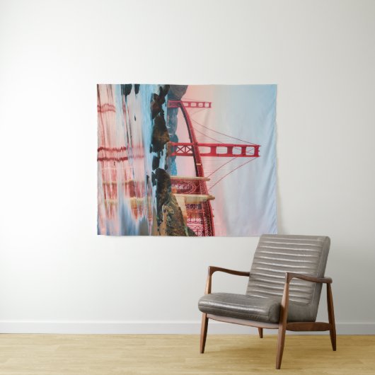 Golden gate bridge gooit kussen wandkleed (In Situ (horizontaal))