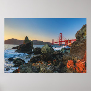Golden Gate Bridge in Dusk San Francisco Poster
