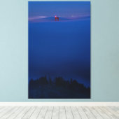 Golden Gate Bridge in Mist bij Nacht Canvas Afdruk (Insitu (Houten vloer))