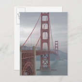 Golden gate bridge in mist. briefkaart (Voorkant / Achterkant)