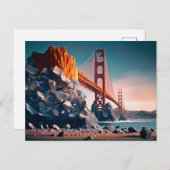 Golden Gate Bridge in San Fran, Digitale kunst Briefkaart (Voorkant / Achterkant)
