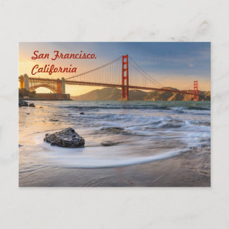 Golden Gate Bridge in San Francisco bij zonsonderg Briefkaart